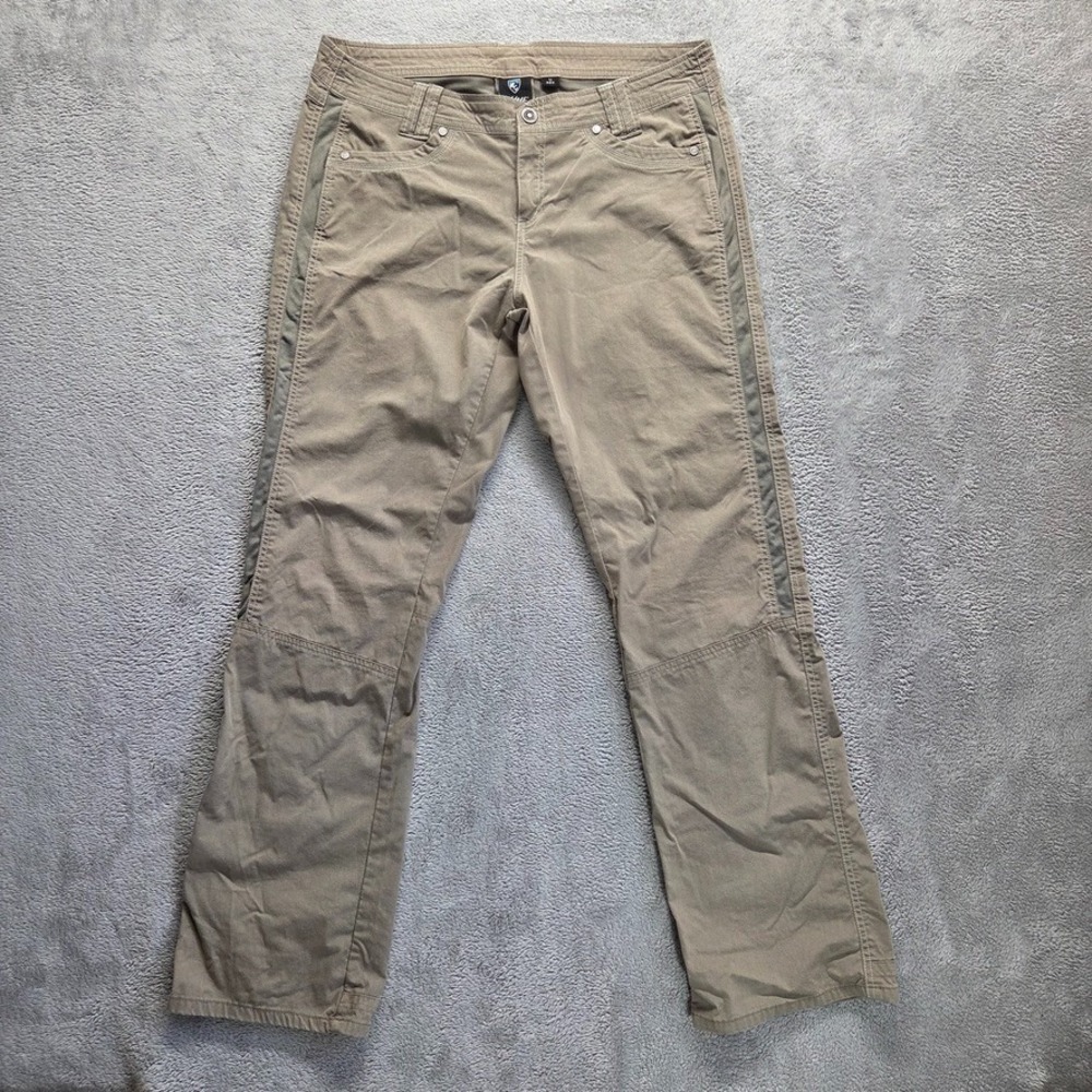 Kuhl Pants Womens 12 Tan Straight Leg Radikl Mid Rise Stretch Outdoor Hiking
